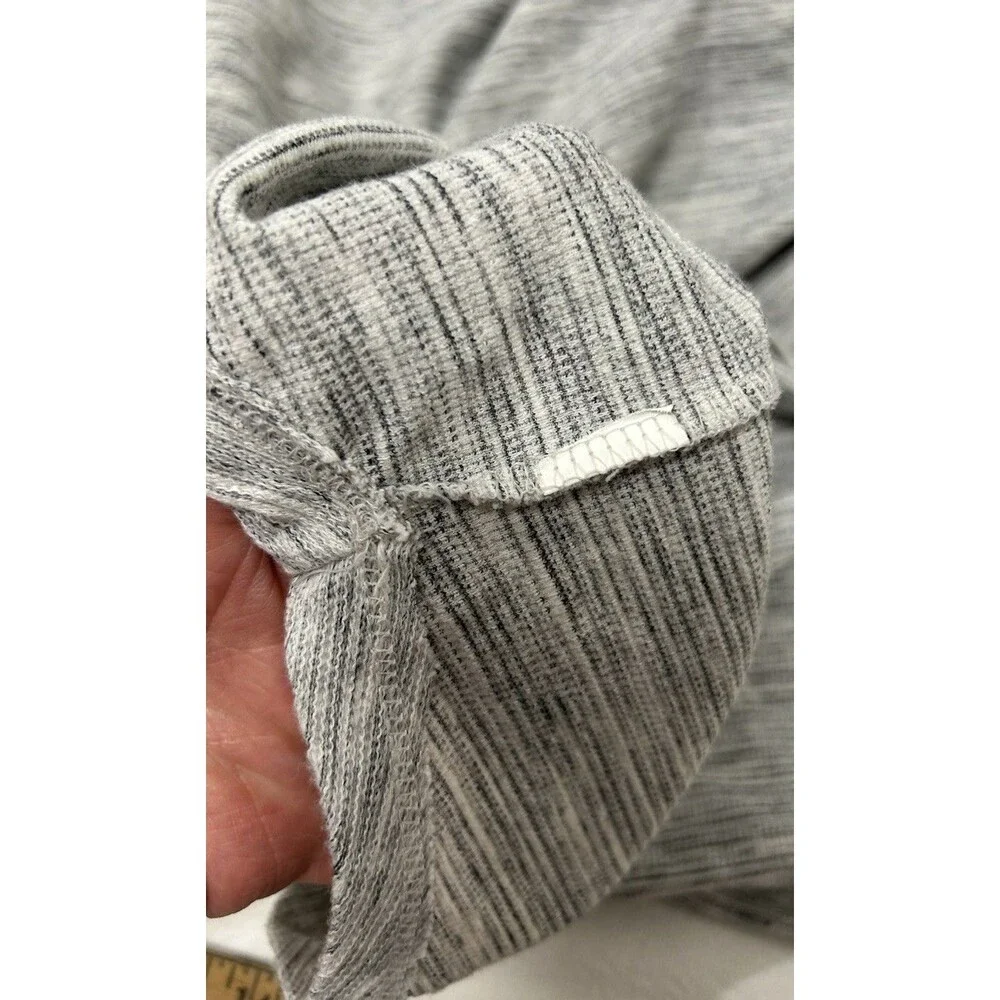 Gap L Teens Gray Heather CottonBlend A-Line Knee Dress Long Sleeve Back Zip0071